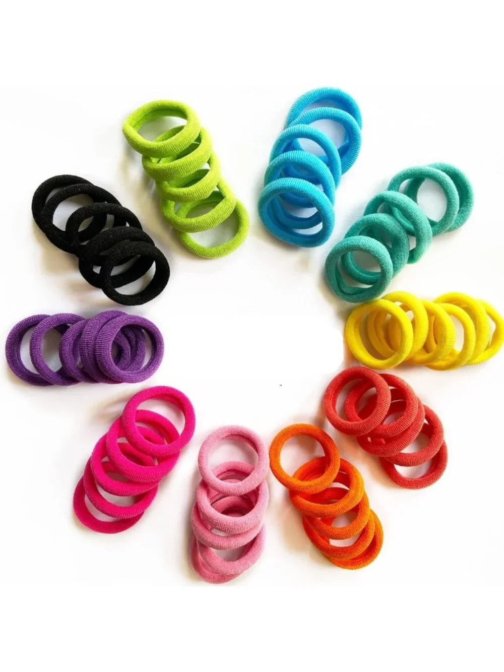 100 Pcs Baby Hair Ties - Soft Cotton Ponytail Holders, No Damage Elastic Bands